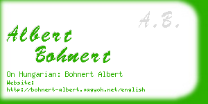 albert bohnert business card